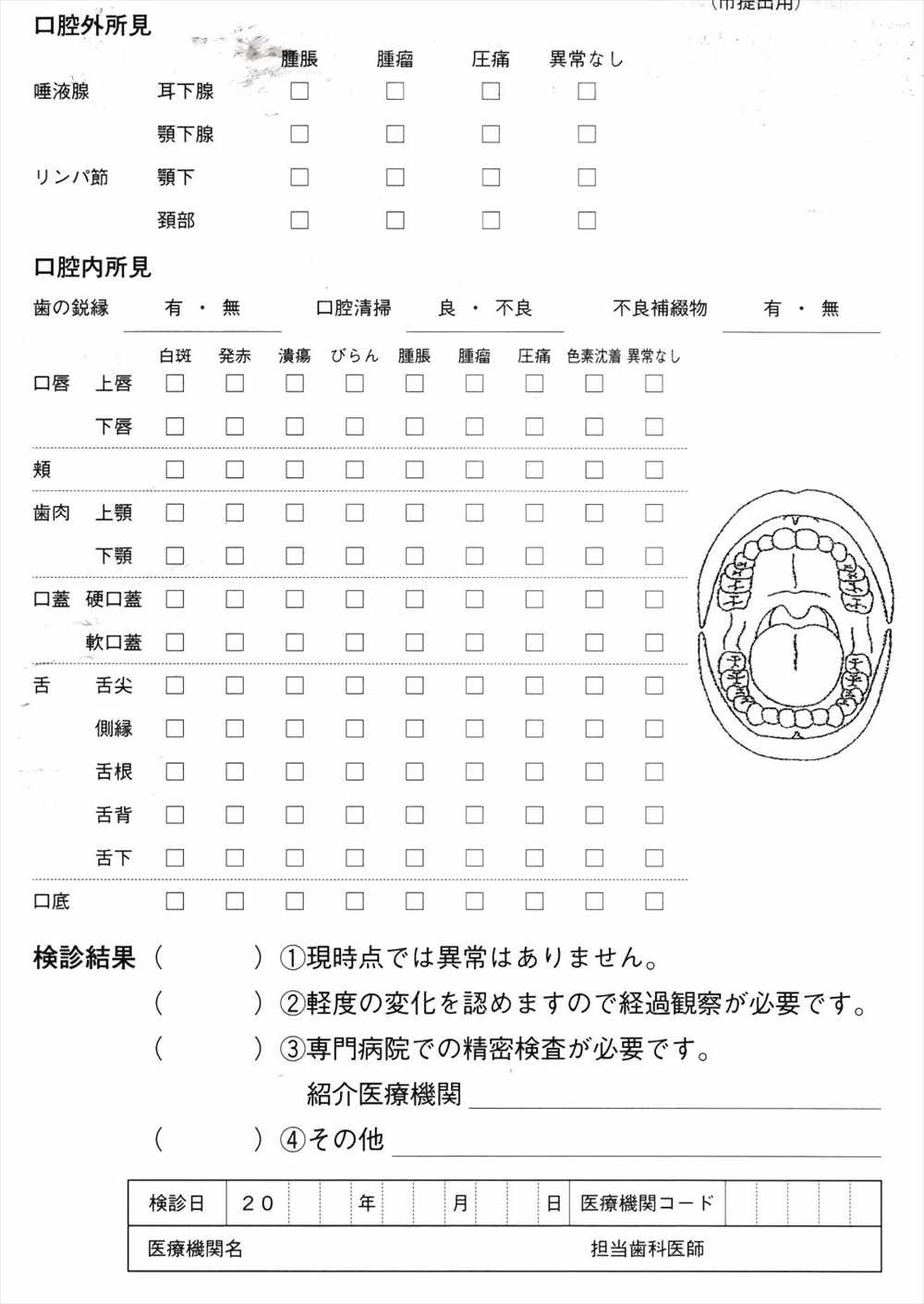 年に一度は「口腔がん検診」